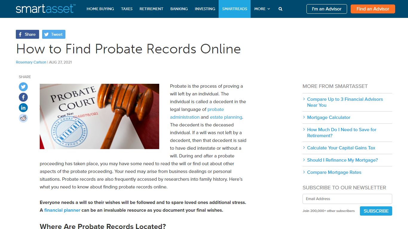 How to Find Probate Records Online - SmartAsset